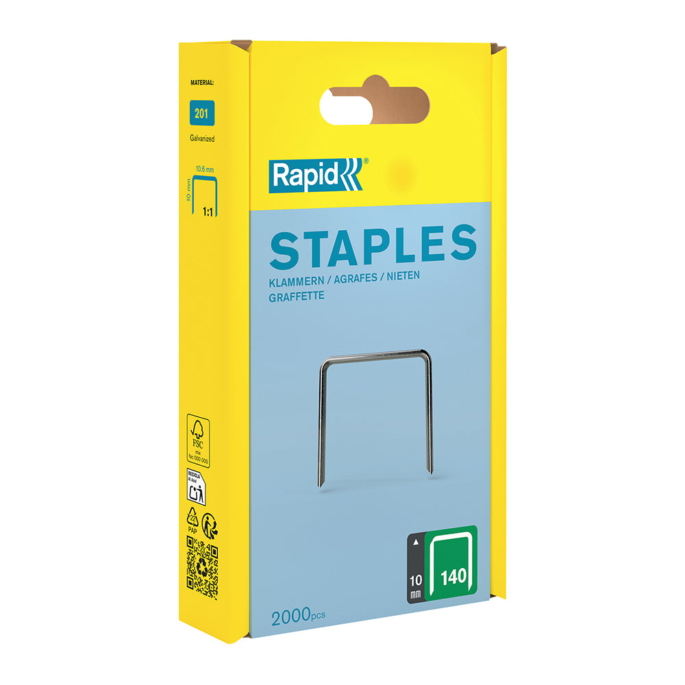Rapid Staples 140/10 2000pcs Plastic Box