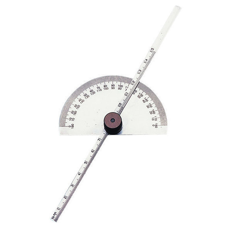 Groz Depth Gauge & Protractor, Round Head - 150mm Blade