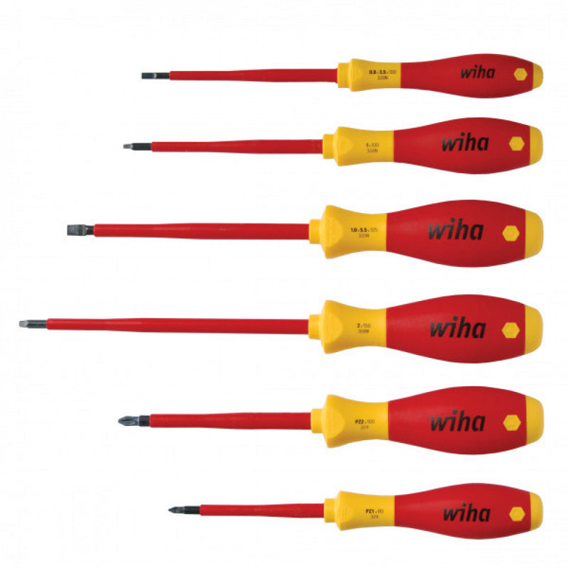 Wiha Screwdriver Slotted / Pozi / Sq 1000V Set 6 Pcs 320NZK601