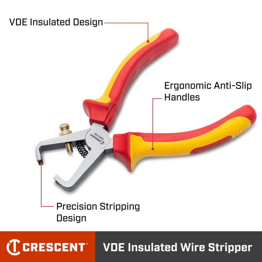 Crescent 6in. VDE Insulated Wire Stripper Pliers