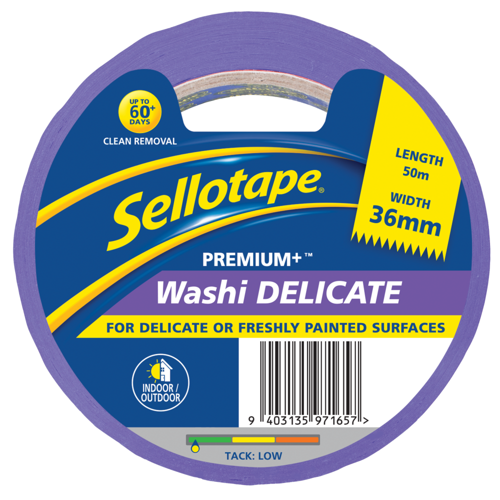 Sellotape Washi Premium+ Delicate Purple 36mm x 50m