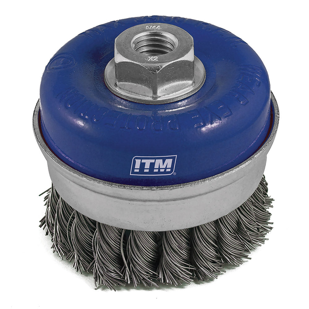 Itm Twist Knot Cup Brush Steel 75mm W/Band