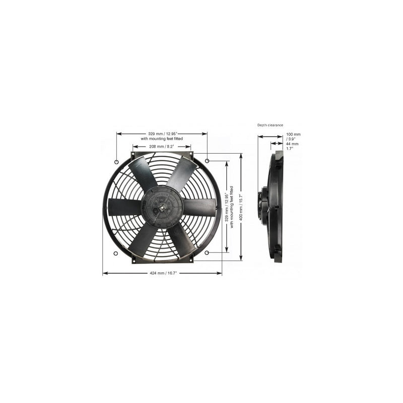 DAVIES CRAIG 16" THERMATIC ELECTRIC FAN (12V)