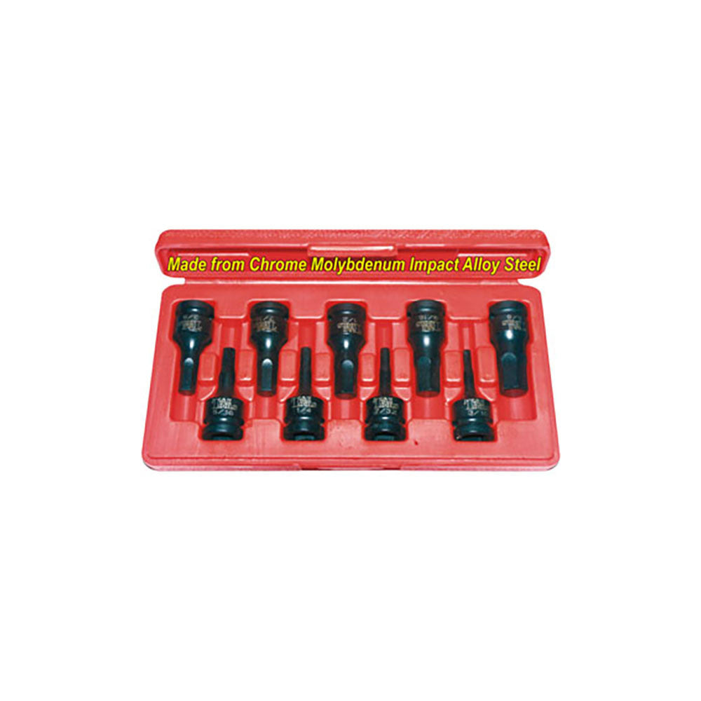 T&E Tools 1/2" Dr 9 Piece Inhex Socket Set