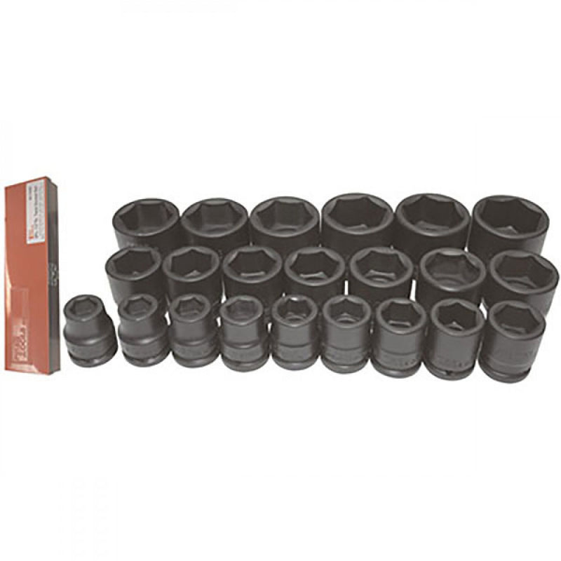 T&E Tools 1" Drive 22Pc 24-90mm Standard Impact Socket Set