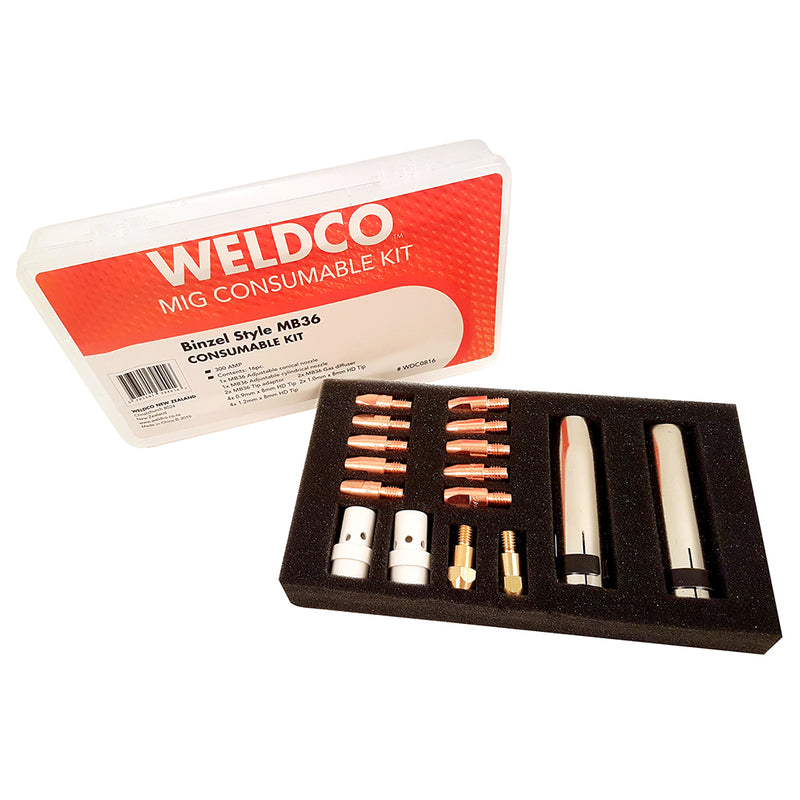 Weldco Consumable Binzel Style 16Pc MB36 300AMP