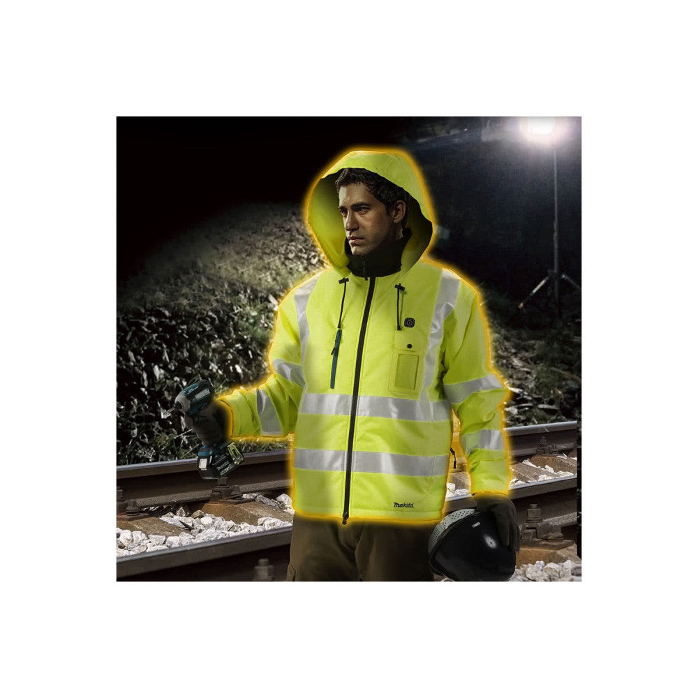 Makita 12Vmax CXT Heated Hi-vis Jacket With Hood