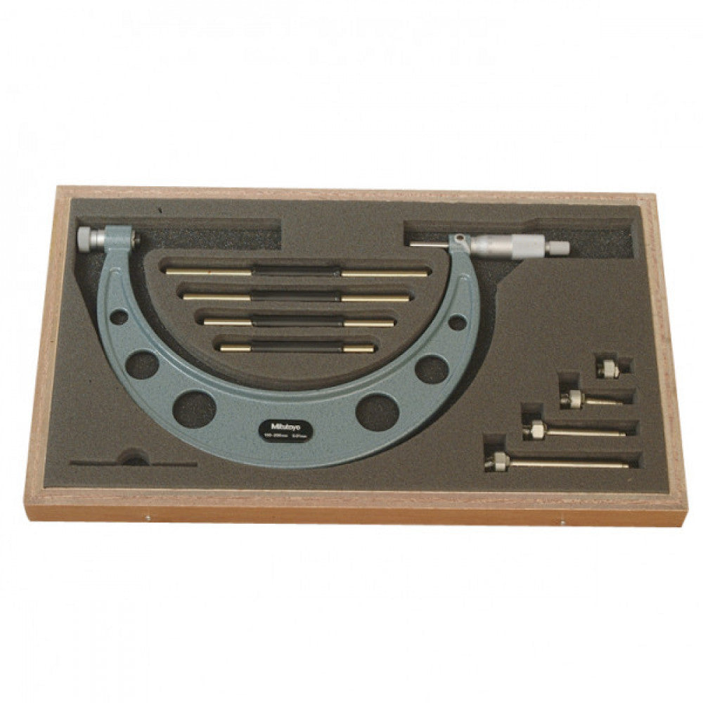 Mitutoyo Outside Micrometer 100-200mm x 0.01mm With Interchangeable Anvils