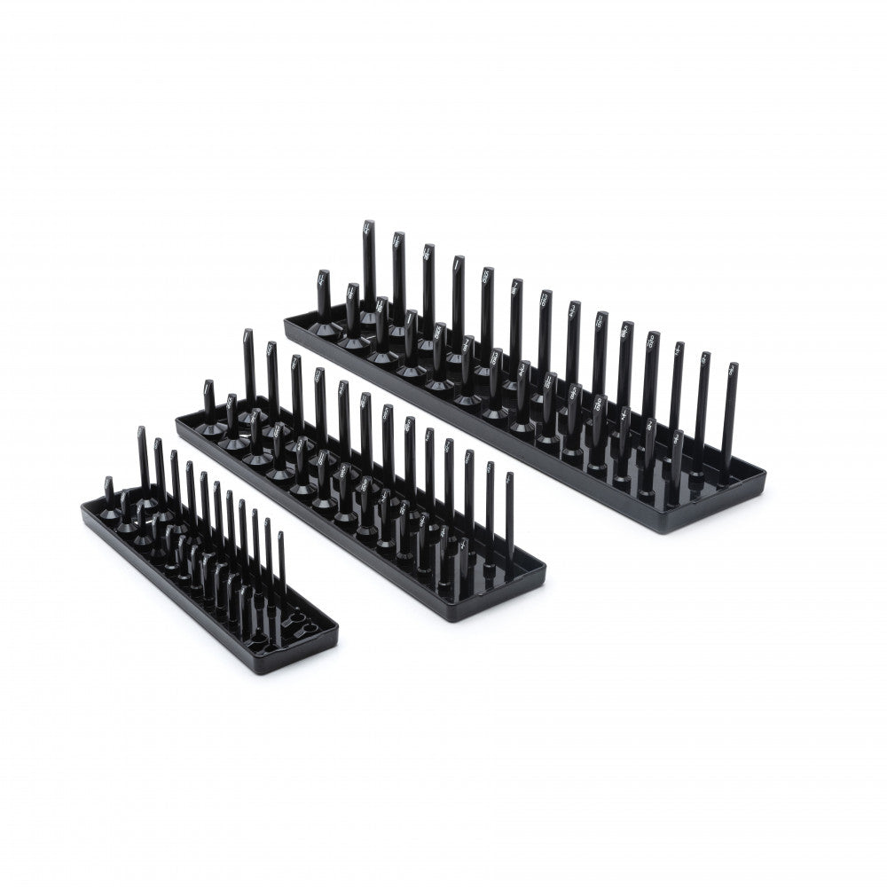 GearWrench 3 Pc. 1/4", 3/8" & 1/2" Drive Black SAE Socket Storage Tray Set