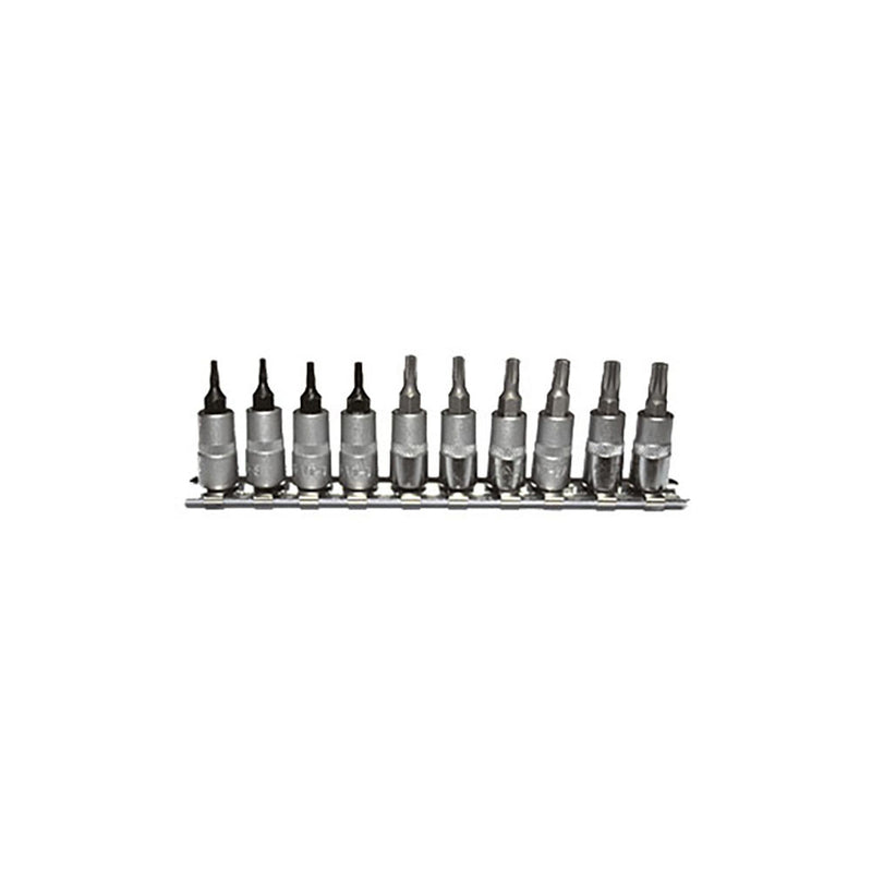 T&E Tools 1/4" Dr. T7-T40 Torx Socket Set On Rail