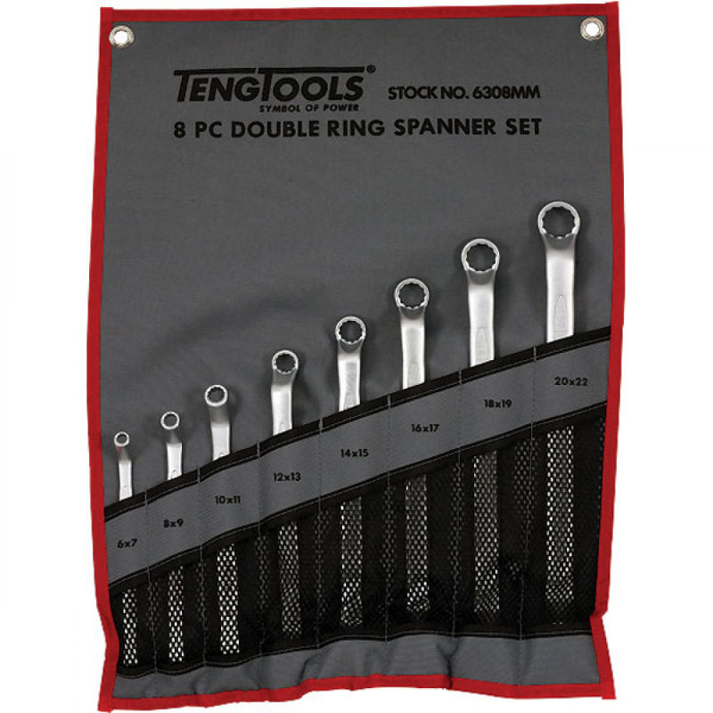 Teng 8Pc Double Off-Set Ring Spanner Set 6-22mm