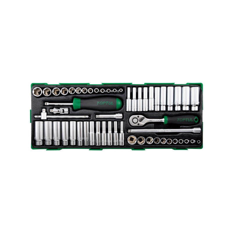 Toptul 1/4” Drive 6 Pt 54 Pieces Socket Set