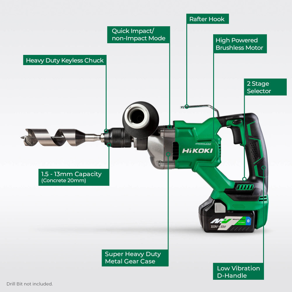 HiKOKI 36V 20mm Heavy Duty Impact Drill - DV3620DA(G4Z)