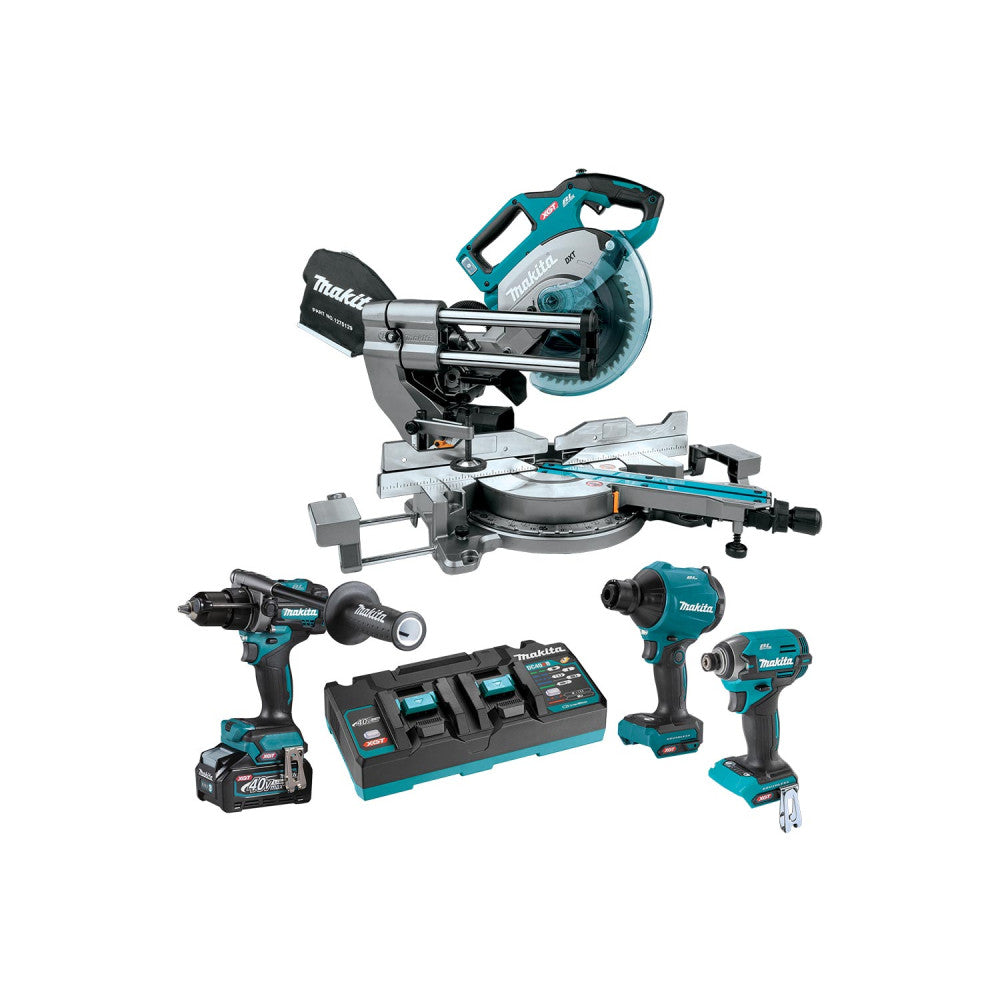 Makita 40V Max Brushless 4-Piece Combo (4.0Ah) Kit