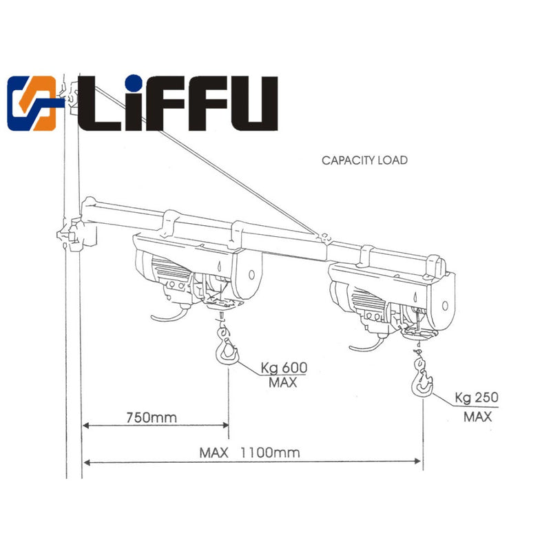 Liffu Electric Hoist Scaffold Swing Arm 1100mm HST250