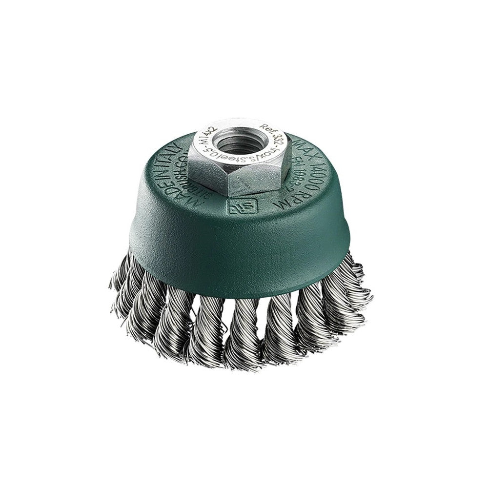 S.I.T. Twist Knot Wire Cup Wheel - M14, 70mm Twisted Stainless