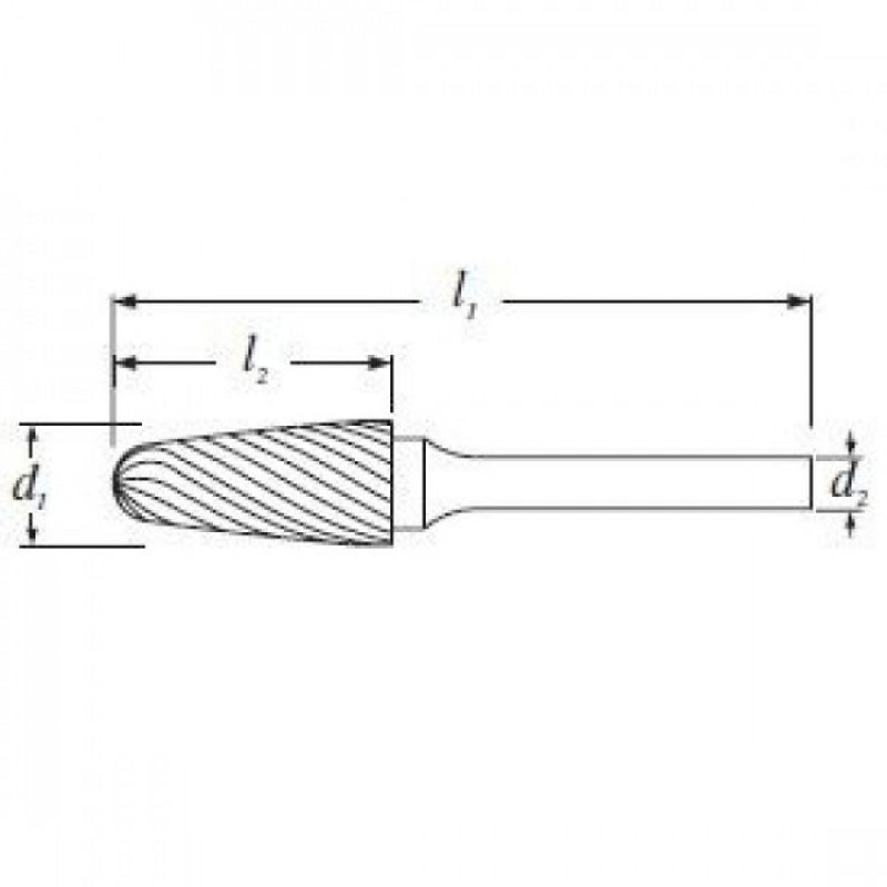 SF5MNF Carbide Burr Tree Shape Aluminium Cut 12.7x25x69mm With 6mm Shank