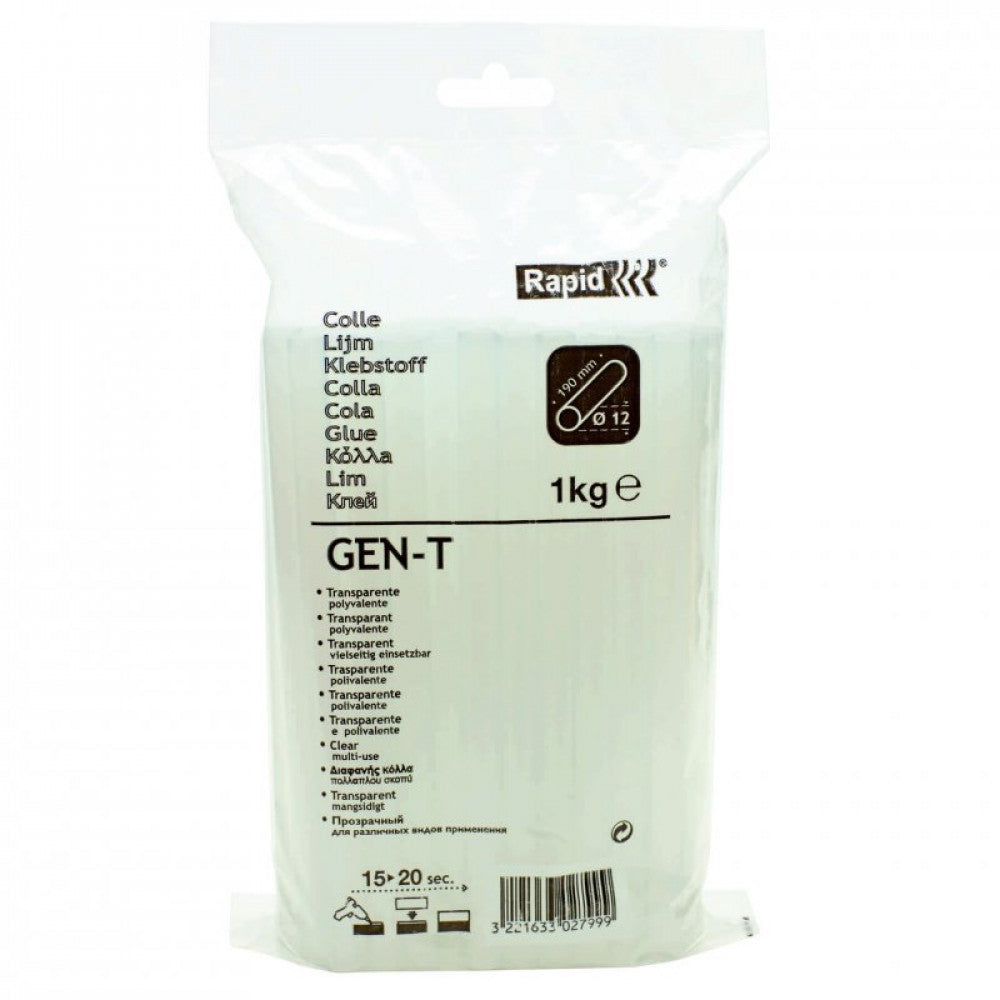 Rapid Glue Sticks GEN-T Clear 12mm x 190mm 1kg