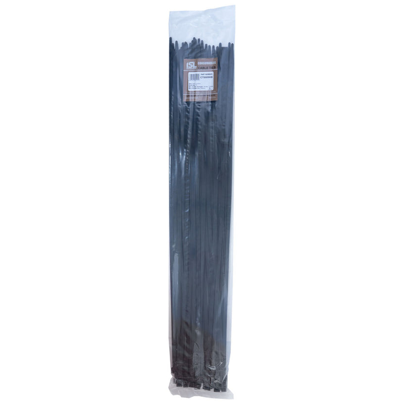 Isl 800 x 9.0mm Uv Nylon Cable Tie - Blk. - 50Pk