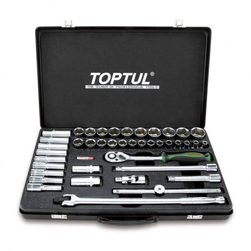 Toptul 1/2” Dr Socket Set Std & Deep Metric 41pce