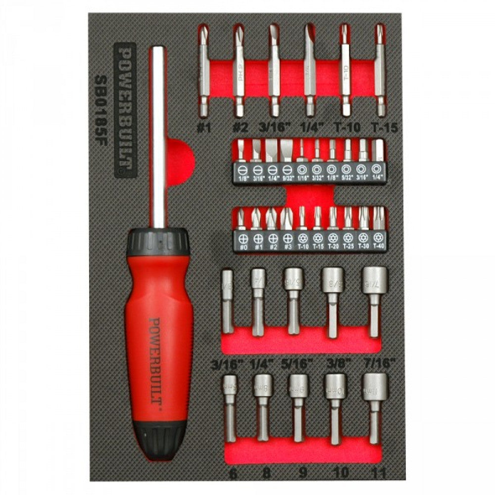 Powerbuilt 38Pc Gearless Driver - Bits Tray