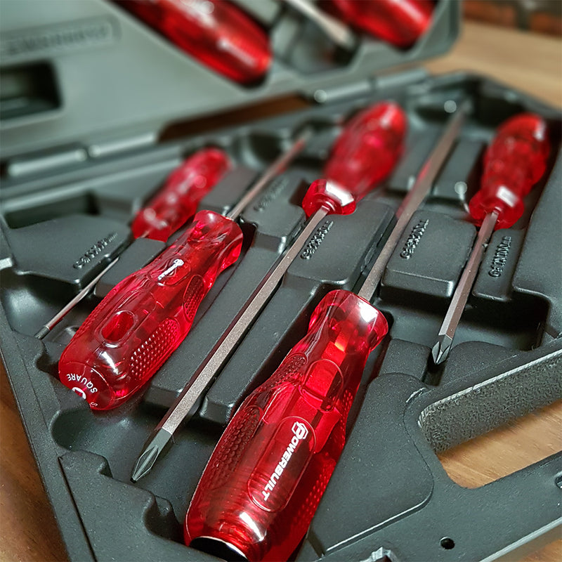 Powerbuilt 10pc Go Through Screwdriver Set