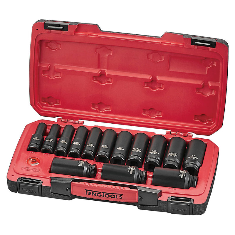 Teng 18Pc 1/2in Dr. Af Deep Impact Socket Set 6-Pn