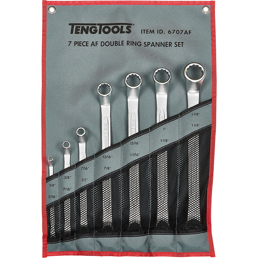 Teng 7pc Double Ring Spanner Set 1/4-1-1/4in