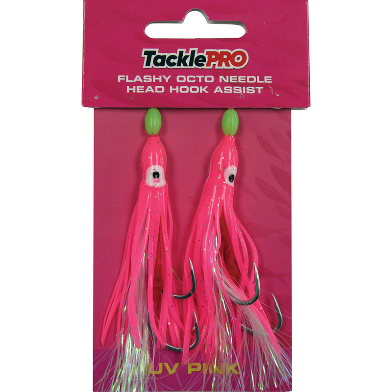 Tacklepro Flashy Octopus Assist Hook - Uv Pink - 2