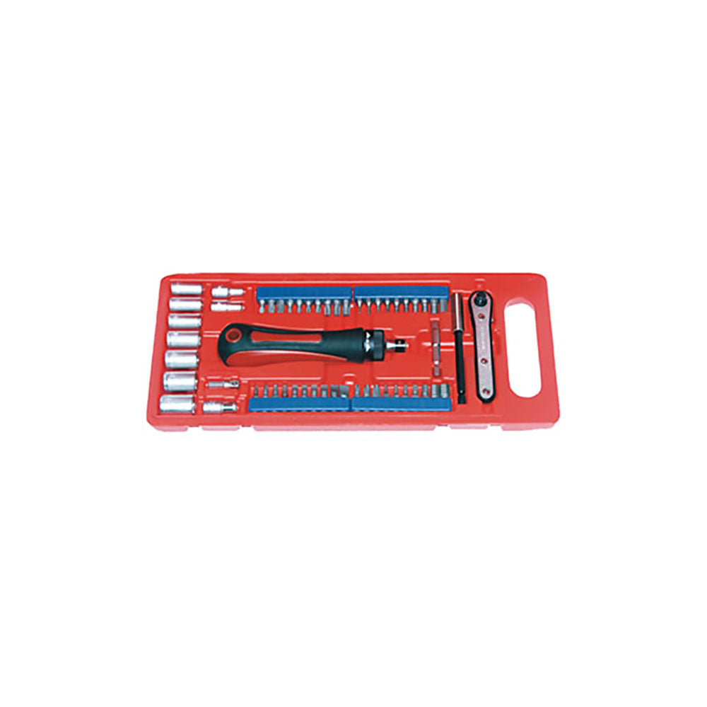T&E Tools 55 Piece 1/4" Dr. Sockets And Insert Bit Set