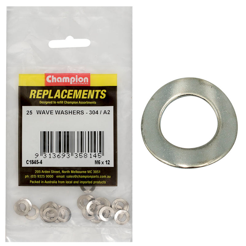 Washer Wave Stainless Steel M6 x 12mm 304/A2 25 Pack