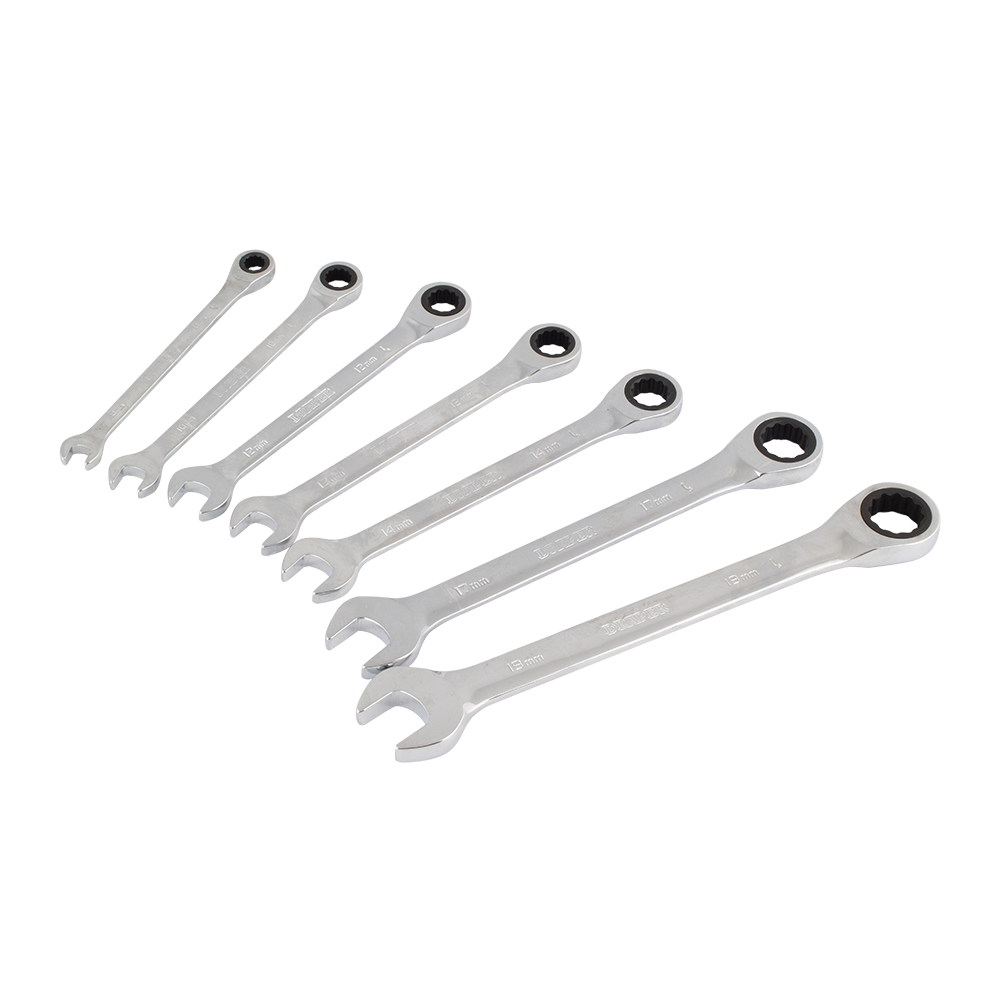 DRAPER 7pc HI-TORQ® Metric Ratcheting Combination Spanner Set