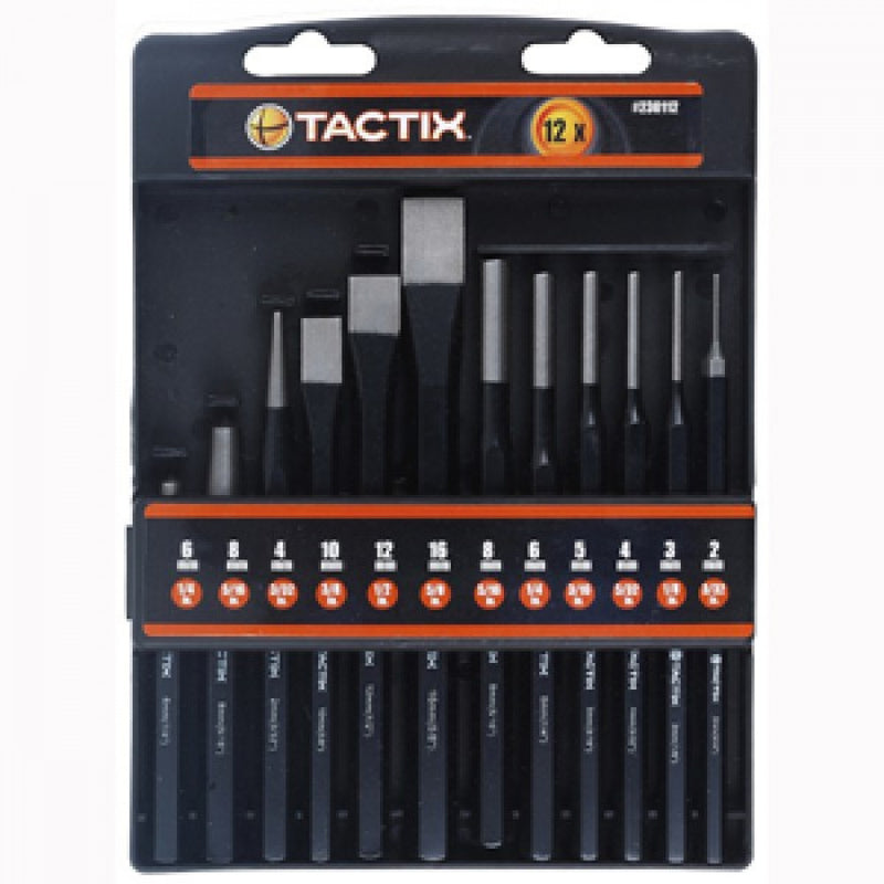 Tactix - 12Pc Chisel & Punch Set