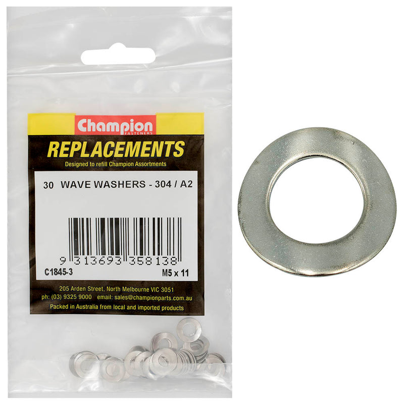 Washer Wave Stainless Steel M5 x 11mm 304/A2 30 Pack