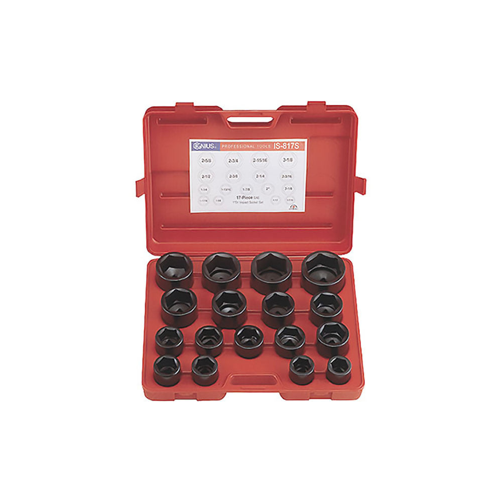 Genius 1" Dr. 17Pc Standard SAE Impact Socket Set