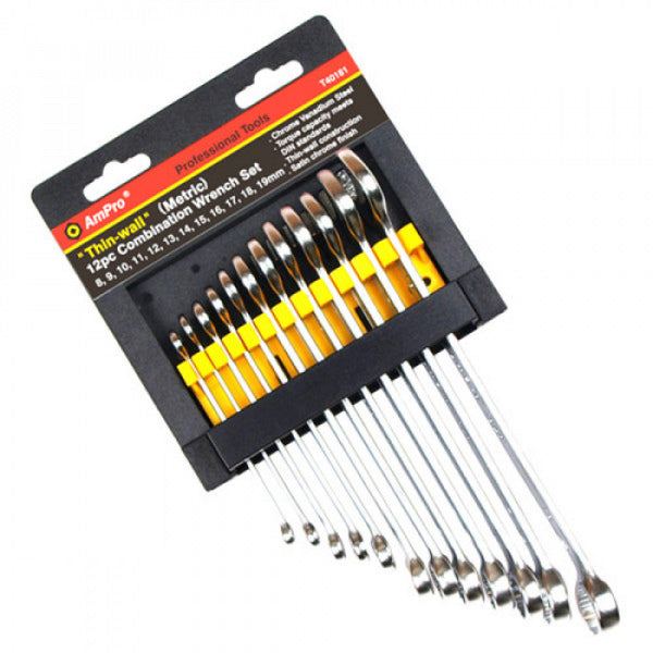 AmPro Combination Wrench Set 12pc-8-19mm