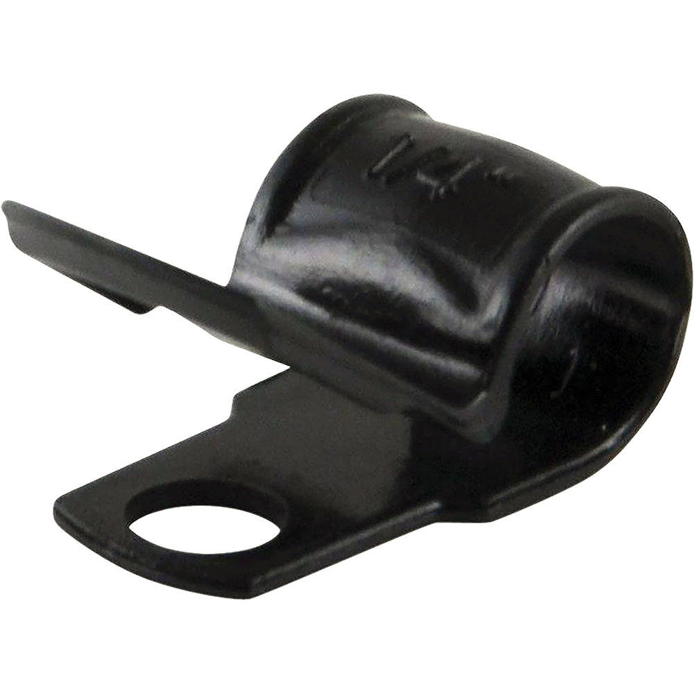 Isl Nylon 'P' Cable Clamp 6mm - Black (100)