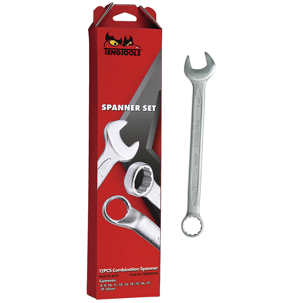 Teng 12Pc Combination Metric Spanner Set 8-19mm
