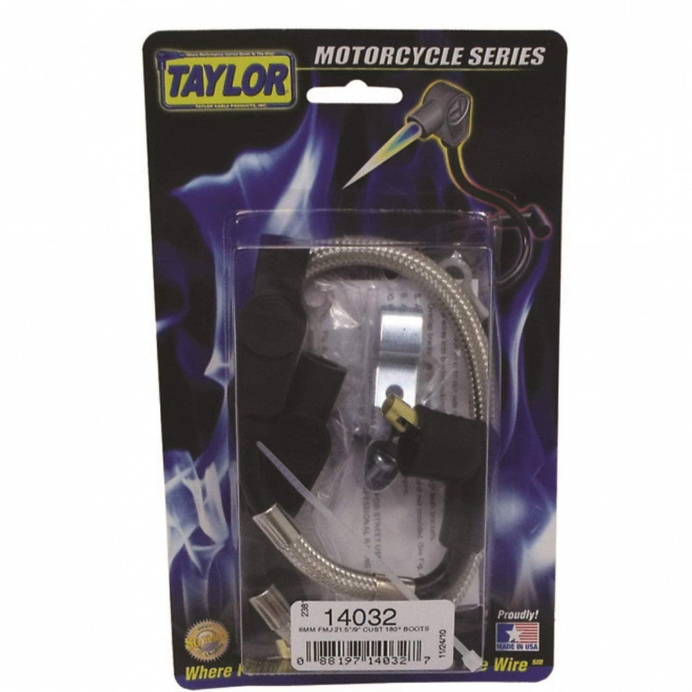 Taylor Lead Set 8mm Harley Motorcycle (Black) Shielded 80-98 FX/FL Twin #14032