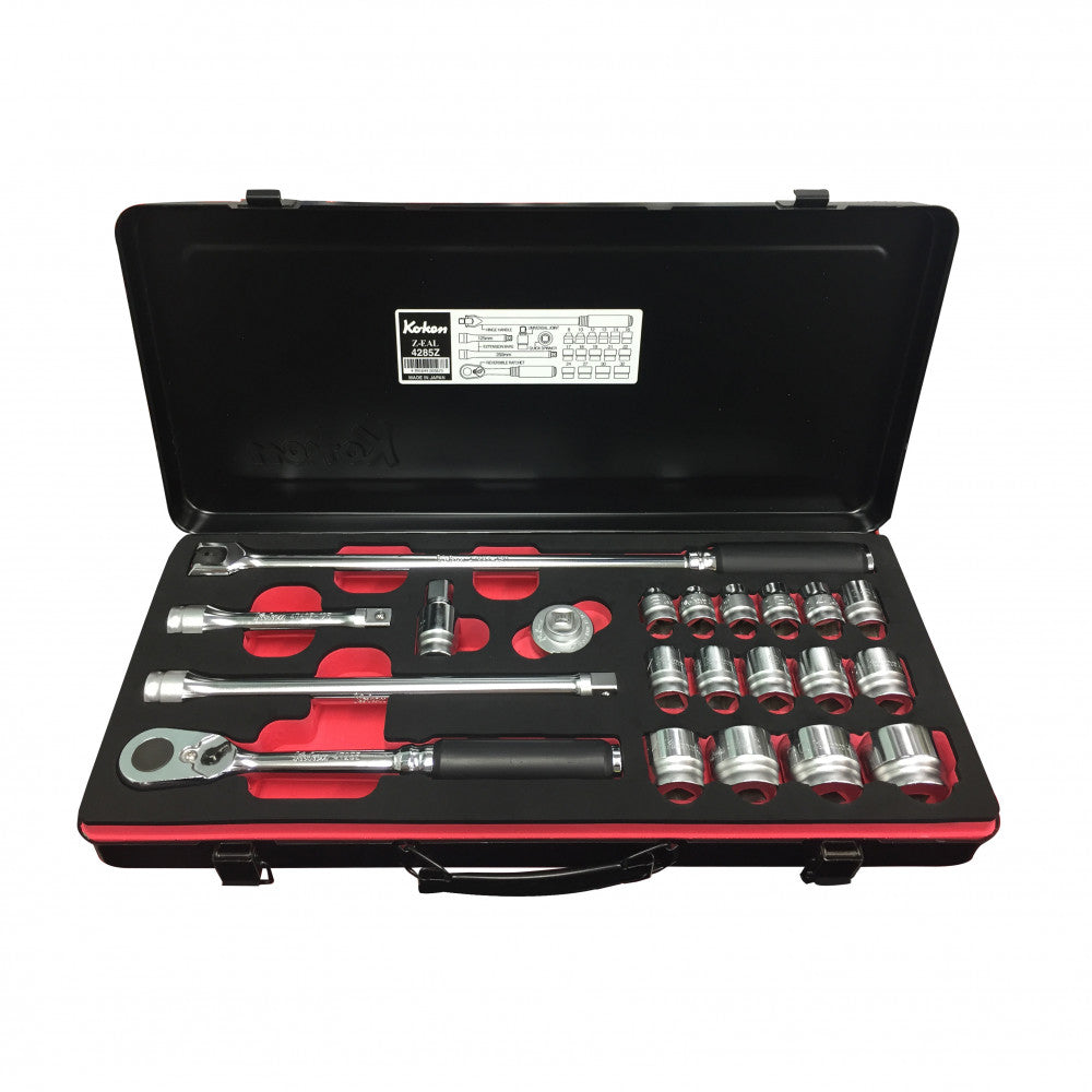 Koken 1/2" Sq Dr Socket Set Black Metal Case  Single Item