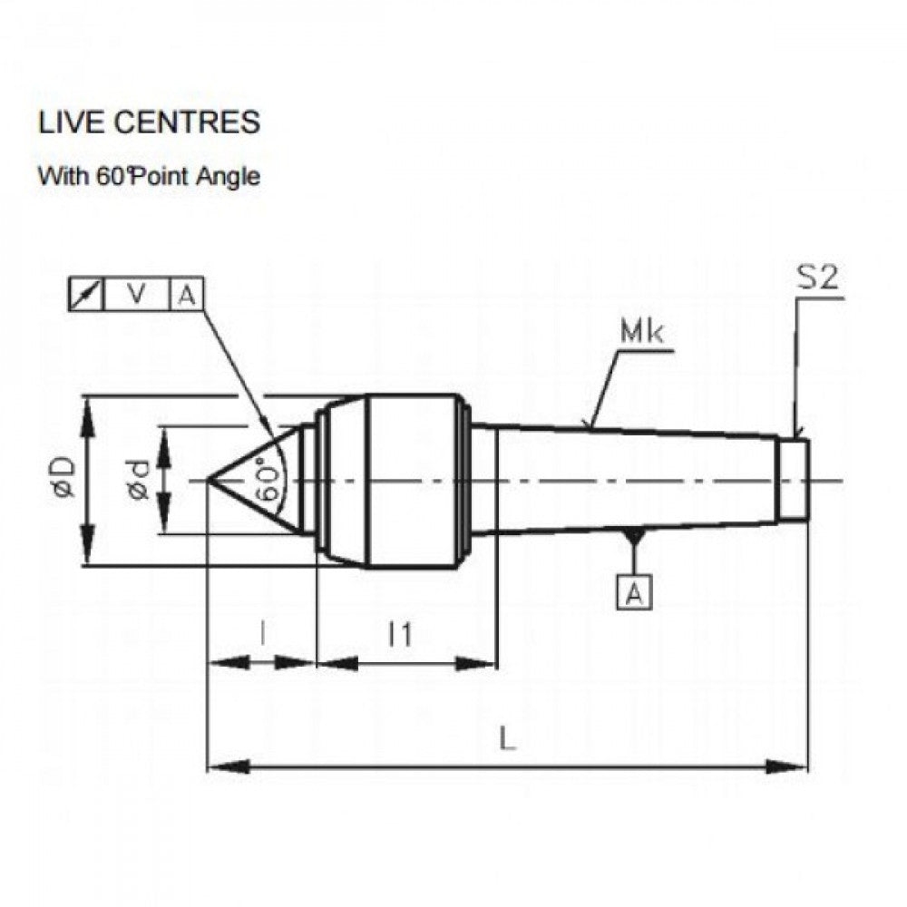 6MT Live Lathe Centre
