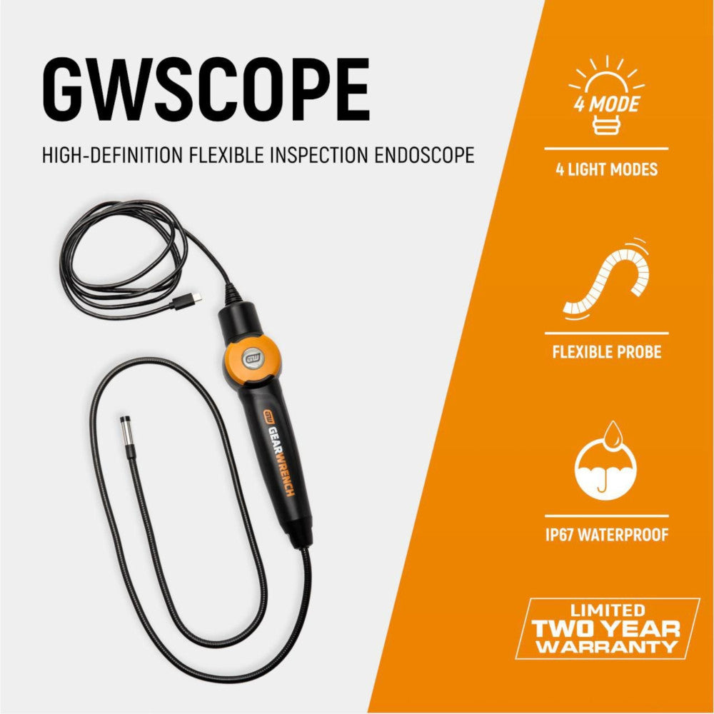 GEARWRENCH High-Definition Flexible Inspection Endoscope