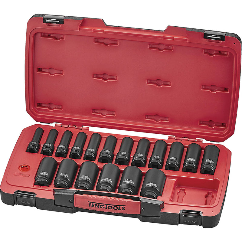 Teng 22Pc 1/2in Dr. Mm Deep Impact Socket Set 6-Pn