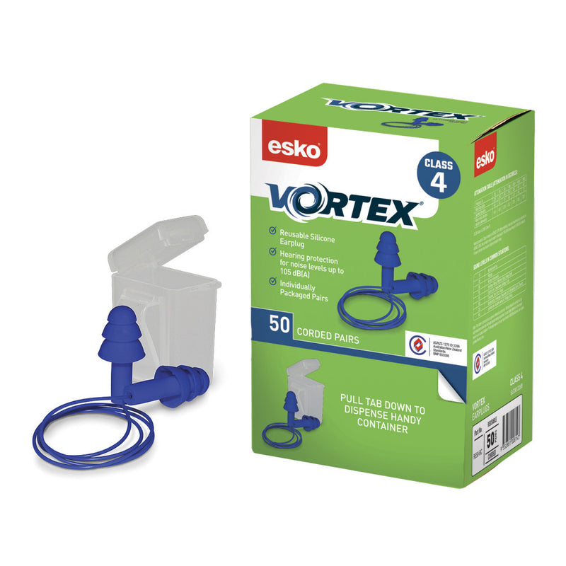 Vortex Reusable Corded Earplugs, Class 4, SLC80: 22dB