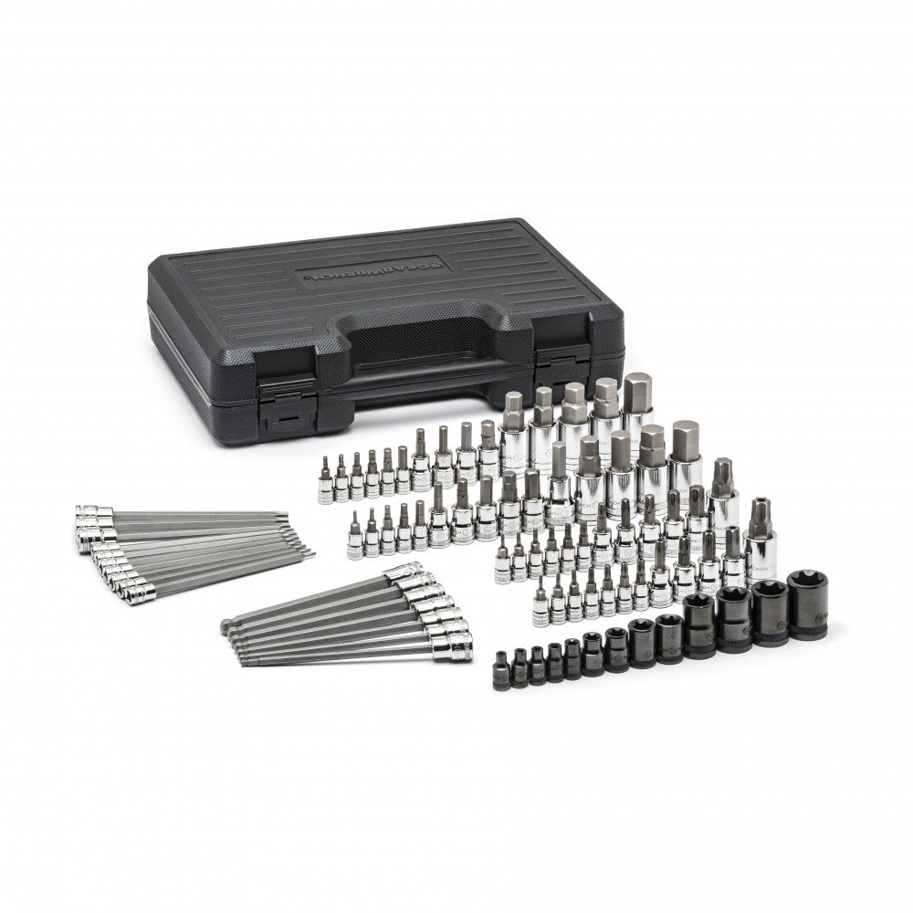 GEARWRENCH Socket Set Hex & Torx Bit BlowMold Case MET/SAE 84Pc - 80742
