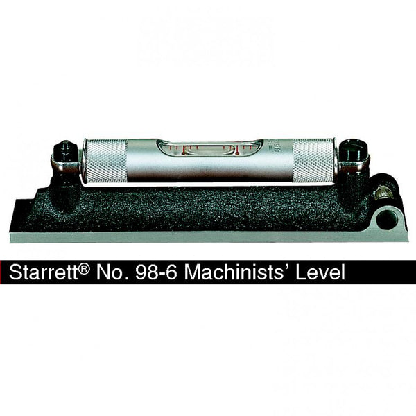 Machinists Level 150mm/6" With Cross Test Vial Starrett 98-6