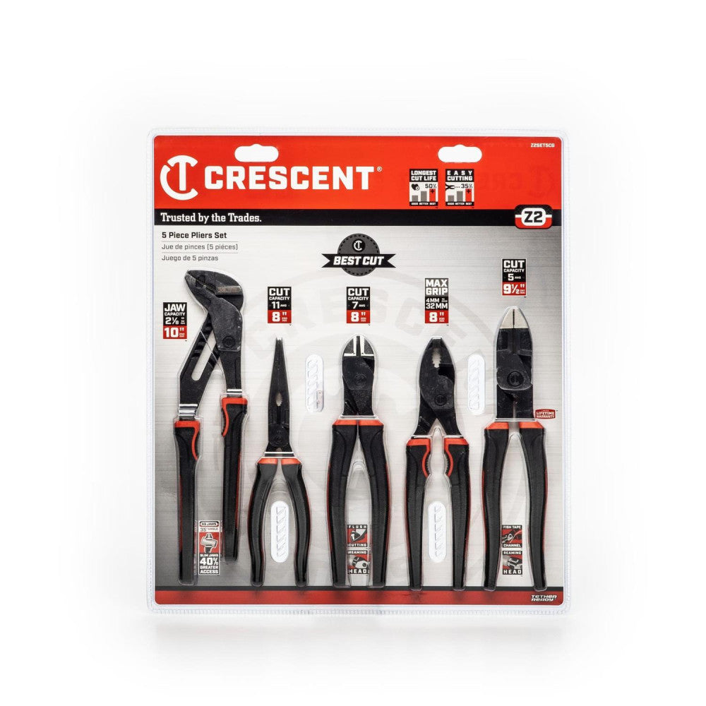 5 Piece Z2 Mixed Dual Material Plier Set