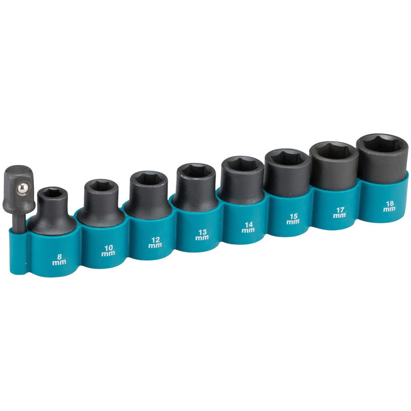 MAKITA 9-PC 1/2"SOCKETS SET+1/4"ADAPT