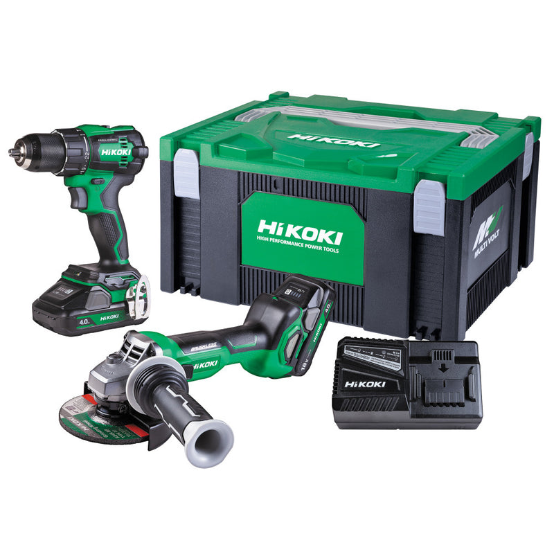 HiKOKI 18V Brushless Impact Drill & Angle Grinder Kit