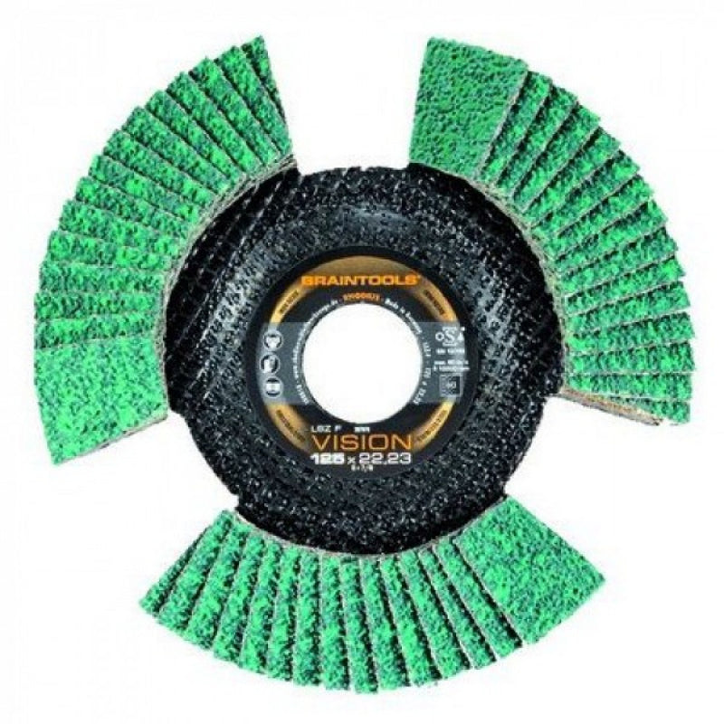 Rhodius BRAINTOOL LSZF 125x22 Z60 Vision Flap Disc - 6 Pack